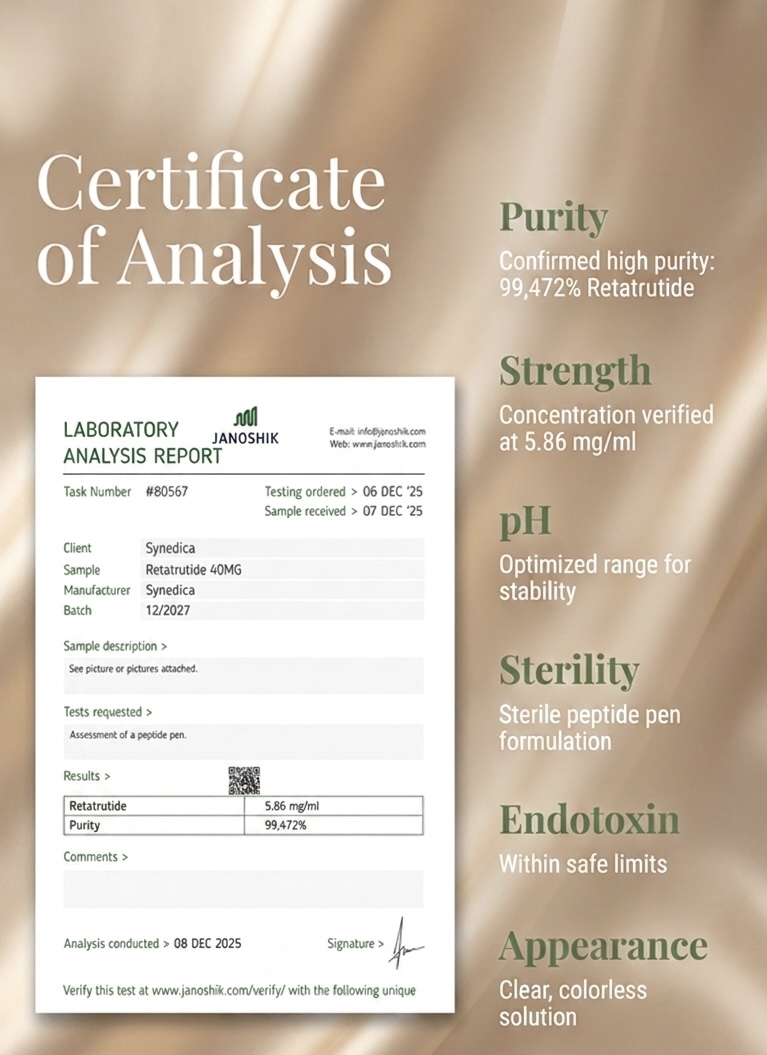 Certificate of Analysis for Synedica Retatrutide