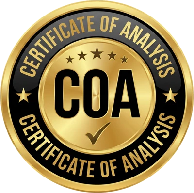 COA certified — Certificate of Analysis with every batch